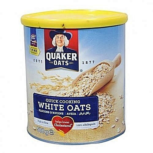 Quaker Oats, Quick Cooking White Oats Tin, 500g