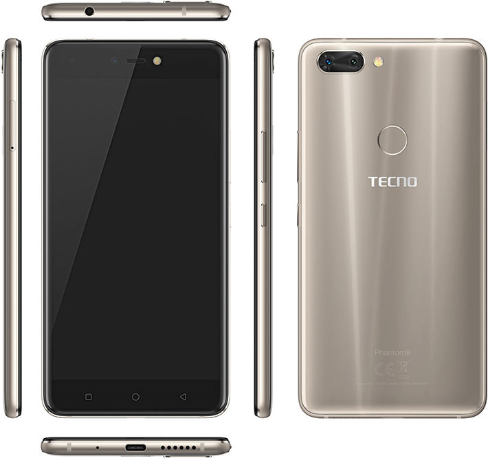 Tecno Phantom 8 Mémoire 64 Go Ram 6Go Ecran 5.7″ FHD plus empreinte digitale Connexion 4G